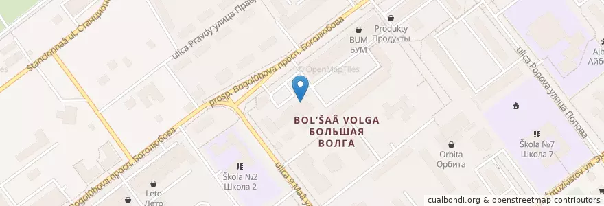 Mapa de ubicacion de Отделение связи №141981 en Rusia, Distrito Federal Central, Óblast De Moscú, Городской Округ Дубна.