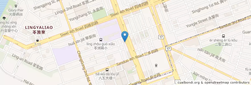 Mapa de ubicacion de 古典玫瑰園 en Taiwan, Kaohsiung, 苓雅區.