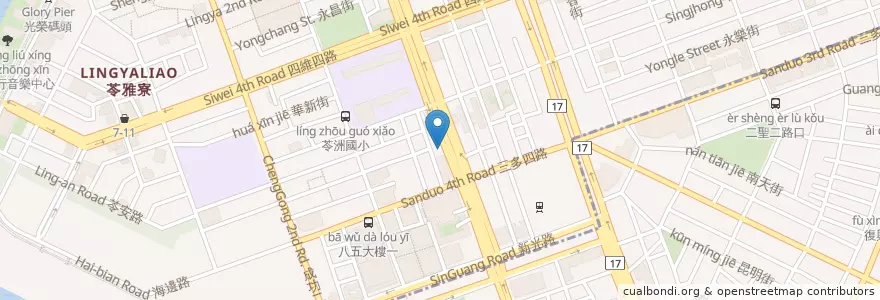 Mapa de ubicacion de 高雄銀行 en Taiwan, Kaohsiung, 苓雅區.