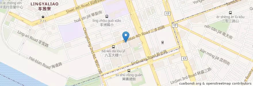 Mapa de ubicacion de 極品豚骨拉麵 en 臺灣, 高雄市, 苓雅區.