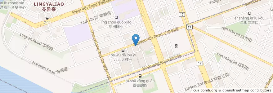 Mapa de ubicacion de 滿味香排骨 en 타이완, 가오슝시, 링야구.