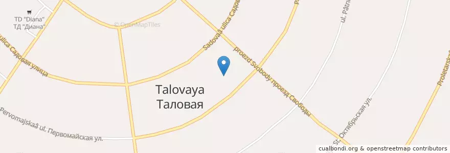 Mapa de ubicacion de Таловское городское поселение en Rússia, Distrito Federal Central, Oblast De Voronej, Таловский Район, Таловское Городское Поселение.
