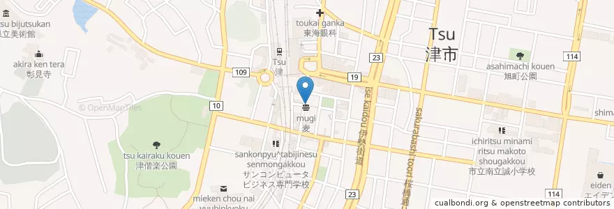 Mapa de ubicacion de 山波月 en اليابان, 三重県, 津市.