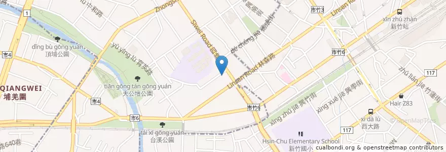 Mapa de ubicacion de 丁丁藥局 en تايوان, مقاطعة تايوان, سين شو.