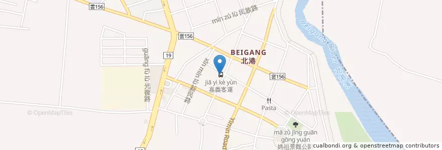 Mapa de ubicacion de 嘉義客運 en 臺灣, 臺灣省, 雲林縣, 北港鎮.