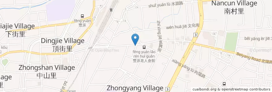 Mapa de ubicacion de 丁丁藥局 en Taiwan, Taichung, Distretto Di Fengyuan.
