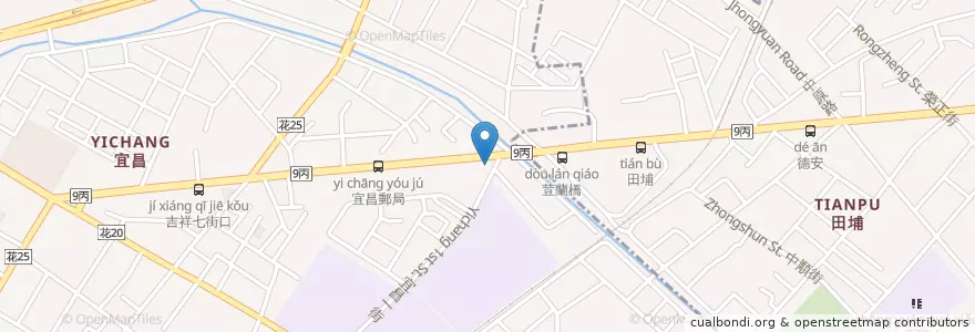 Mapa de ubicacion de 丁丁藥局 en Taiwan, 臺灣省, Hualien, 吉安鄉.