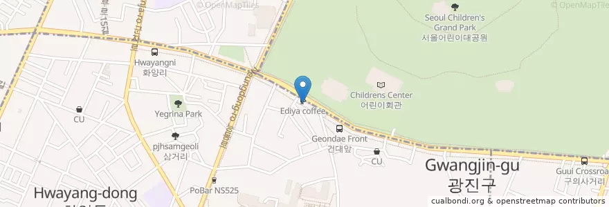 Mapa de ubicacion de Mr. Pizza en 韩国/南韓, 首尔, 廣津區.