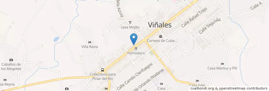 Mapa de ubicacion de Restaurant Los Amigos en 쿠바, Pinar Del Río, Viñales.