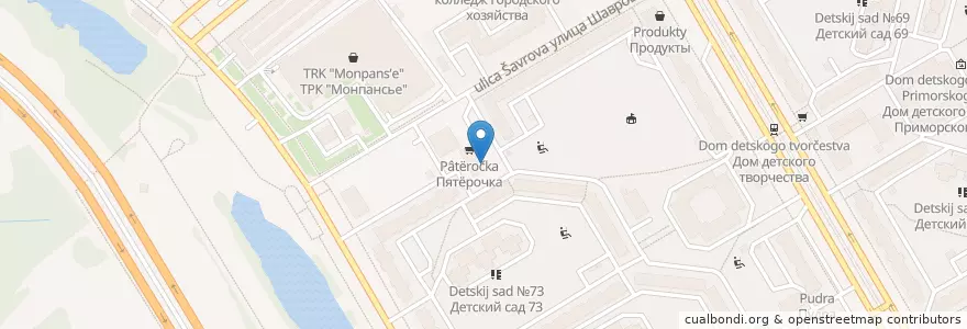 Mapa de ubicacion de Визави en Russia, Northwestern Federal District, Leningrad Oblast, Saint Petersburg, Приморский Район, Округ Юнтолово.