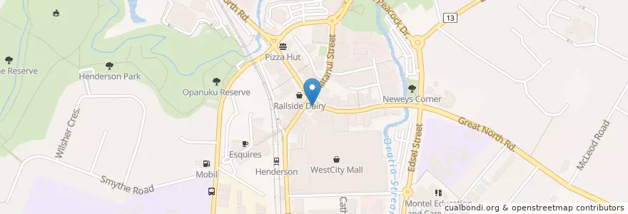 Mapa de ubicacion de Finch Cafe en New Zealand / Aotearoa, Auckland, Henderson-Massey.