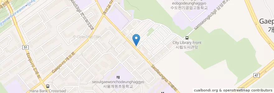 Mapa de ubicacion de 할리스커피 en 대한민국, 서울, 강남구, 개포동, 개포1동.
