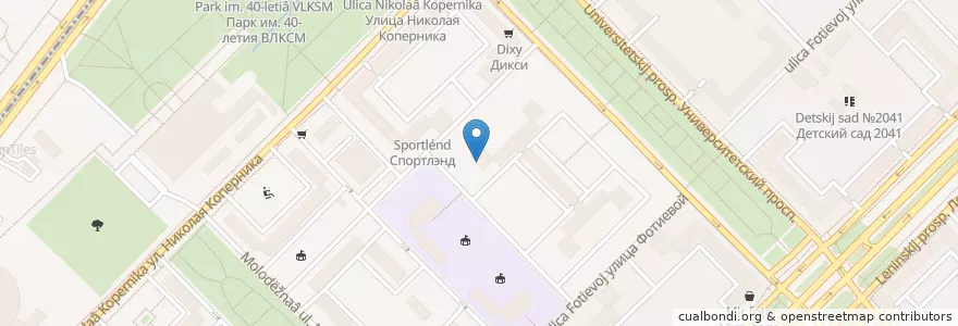 Mapa de ubicacion de Детская школа искусств №18 en Rússia, Distrito Federal Central, Москва, Юго-Западный Административный Округ, Гагаринский Район.