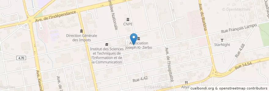 Mapa de ubicacion de Restaurant de l'IRD en بوركينا فاسو, الأوسط, Kadiogo, واغادوغو.