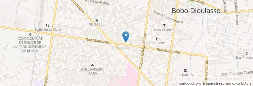 Mapa de ubicacion de Le St Germain en ブルキナファソ, Hauts-Bassins, Houet.