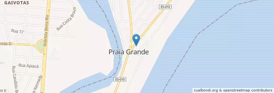 Mapa de ubicacion de Delegacia de Polícia Civil de Praia Grande en Brasile, Regione Sudest, Espírito Santo, Microrregião Linhares, Região Geográfica Intermediária De Vitória, Região Metropolitana Da Grande Vitória, Fundão.