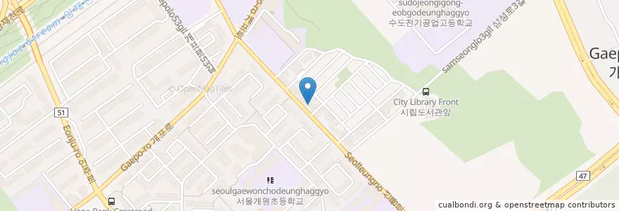 Mapa de ubicacion de 본죽 개포동점 en 대한민국, 서울, 강남구, 개포동, 개포1동.