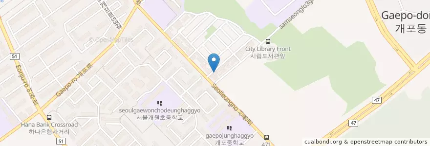 Mapa de ubicacion de 또래오래 개포점 en Korea Selatan, 서울, 강남구, 개포동, 개포1동.