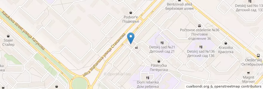 Mapa de ubicacion de Аквамарин en Россия, Центральный Федеральный Округ, Липецкая Область, Городской Округ Липецк.