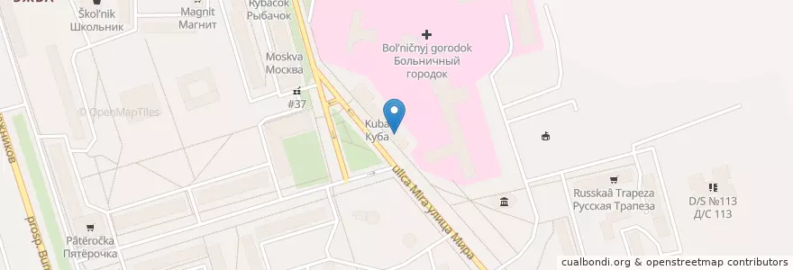 Mapa de ubicacion de Чабуречная en Russia, Northwestern Federal District, Komi Republic, Syktyvkar Urban Okrug.