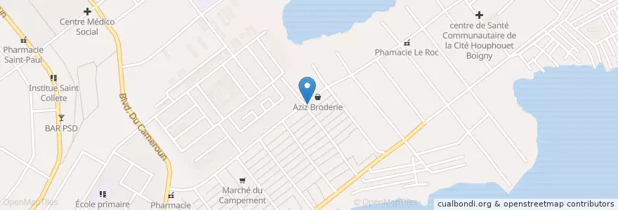 Mapa de ubicacion de Pharmacie Babakan en Costa Do Marfim, Abidjan, Koumassi.