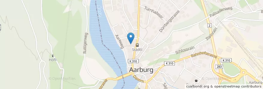 Mapa de ubicacion de Stadtbibliothek Aarburg en Швейцария, Аргау, Bezirk Zofingen, Aarburg.
