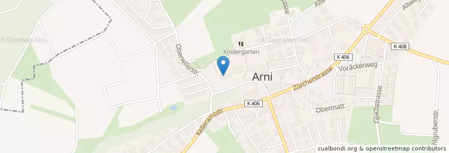 Mapa de ubicacion de Bibliothek Arni en Suisse, Argovie, Bezirk Bremgarten, Arni (Ag).