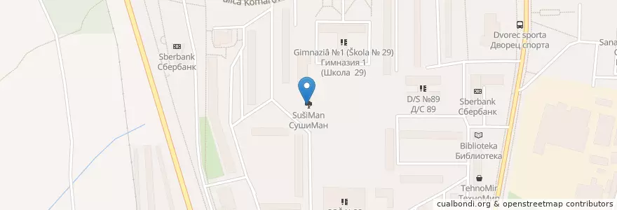 Mapa de ubicacion de СушиМан en Россия, Северо-Западный Федеральный Округ, Республика Коми, Городской Округ Сыктывкар.