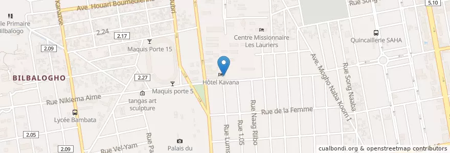 Mapa de ubicacion de Restaurant Mam-diarra en Burkina Faso, Mitte, Kadiogo, Ouagadougou.