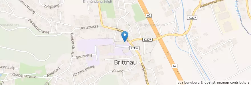 Mapa de ubicacion de Schul- und Gemeindebibliothek Brittnau en Suíça, Aargau, Bezirk Zofingen, Brittnau.