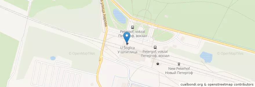 Mapa de ubicacion de У Штиглица en Russland, Föderationskreis Nordwest, Oblast Leningrad, Sankt Petersburg, Rajon Petrodworez, Peterhof.