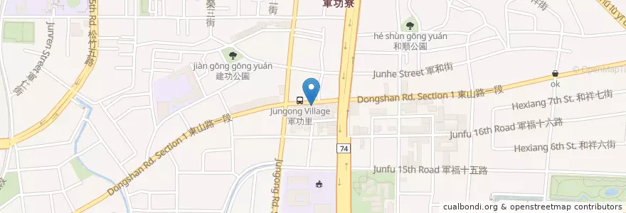 Mapa de ubicacion de 禾香四季蔬食坊 en Tayvan, Taichung, 北屯區.