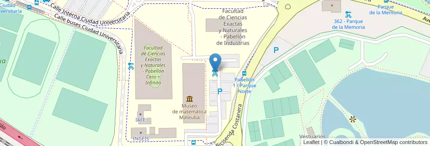 Mapa de ubicacion de 375 - Ciudad Universitaria I en アルゼンチン, Ciudad Autónoma De Buenos Aires, ブエノスアイレス, Comuna 13.