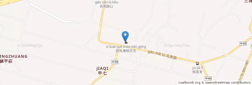 Mapa de ubicacion de 四塊厝朝天宮 en 臺灣, 臺中市, 清水區.