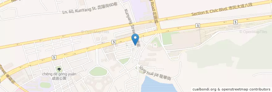 Mapa de ubicacion de 昆陽牛肉麵 en 타이완, 신베이 시, 타이베이시, 난강 구.