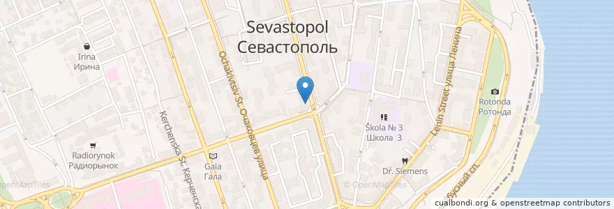 Mapa de ubicacion de Генбанк en Russie, District Fédéral Du Sud, Sébastopol, Севастополь, Ленинский Район, Ленинский Округ.