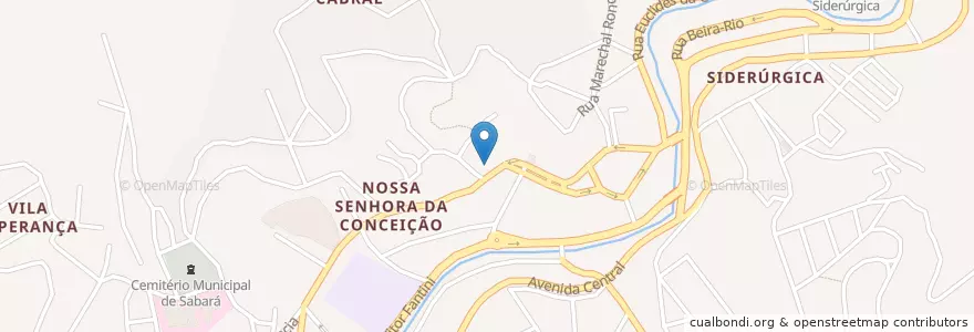 Mapa de ubicacion de Drogaria da Vovó en ブラジル, 南東部地域, ミナス ジェライス, Região Geográfica Intermediária De Belo Horizonte, Região Metropolitana De Belo Horizonte, Microrregião Belo Horizonte, Sabará.