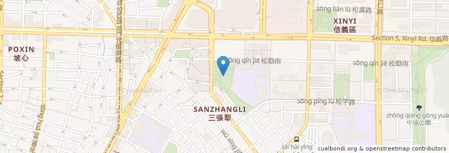 Mapa de ubicacion de 好丘good cho's en 台湾, 新北市, 台北市, 信義区.