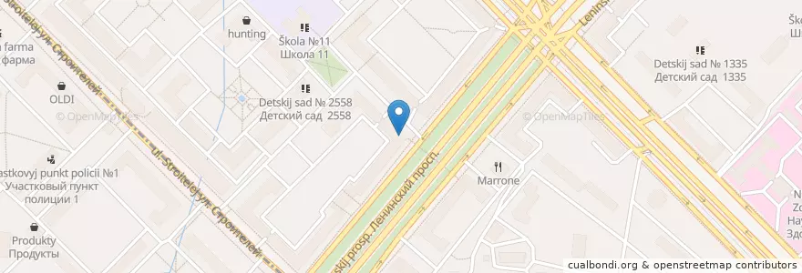 Mapa de ubicacion de Москва 119261 en Rússia, Distrito Federal Central, Москва, Юго-Западный Административный Округ.