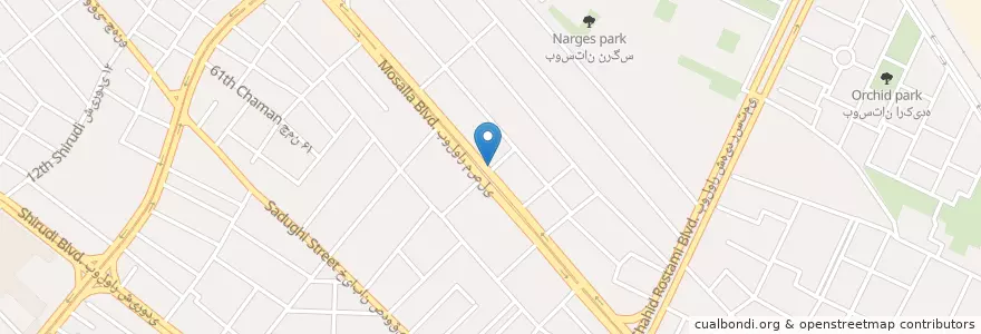 Mapa de ubicacion de بانک ملت en Iran, استان خراسان رضوی, شهرستان مشهد, مشهد, بخش مرکزی شهرستان مشهد.