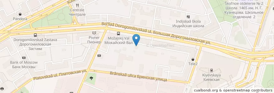 Mapa de ubicacion de Антикафе Кочерга en Russie, District Fédéral Central, Moscou, Западный Административный Округ, Район Дорогомилово.