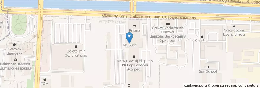 Mapa de ubicacion de Аль-Шарк en ロシア, 北西連邦管区, レニングラード州, サンクト ペテルブルク, Адмиралтейский Район, Округ Измайловское.