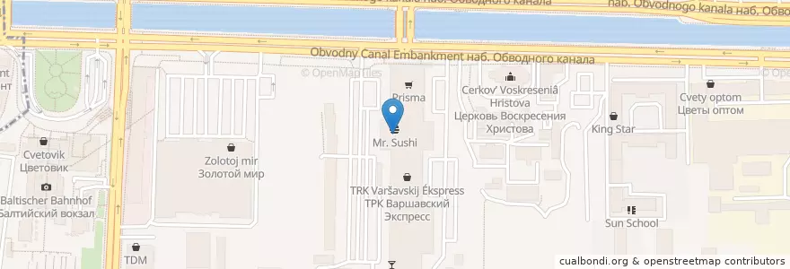 Mapa de ubicacion de Теремок en Russia, Northwestern Federal District, Leningrad Oblast, Saint Petersburg, Адмиралтейский Район, Округ Измайловское.