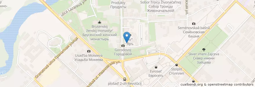 Mapa de ubicacion de Княжич en Rusia, Distrito Federal Central, Óblast De Moscú, Коломенский Городской Округ.