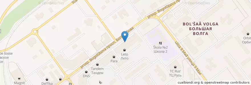 Mapa de ubicacion de Московский Индустриальный Банк en 俄罗斯/俄羅斯, Центральный Федеральный Округ, 莫斯科州, Городской Округ Дубна.