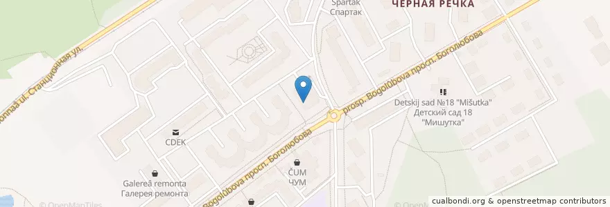 Mapa de ubicacion de Клуб 105 en 俄罗斯/俄羅斯, Центральный Федеральный Округ, 莫斯科州, Городской Округ Дубна.