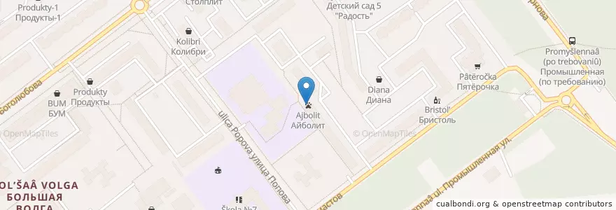 Mapa de ubicacion de Айболит en Rusia, Центральный Федеральный Округ, Московская Область, Городской Округ Дубна.