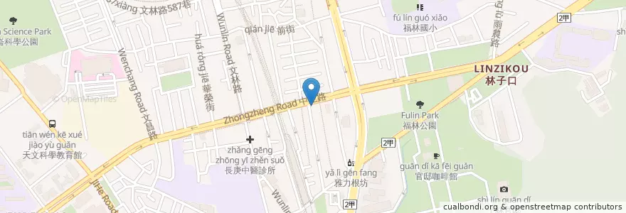 Mapa de ubicacion de Burger Ray個性漢堡 en 타이완, 신베이 시, 타이베이시, 스린 구.