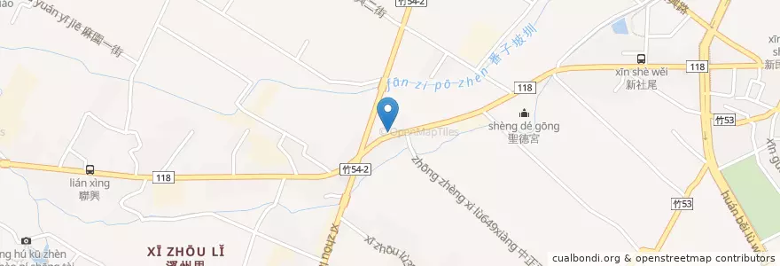 Mapa de ubicacion de 黃昏市場 en Taiwan, Taiwan Province, Hsinchu County, Zhubei City.