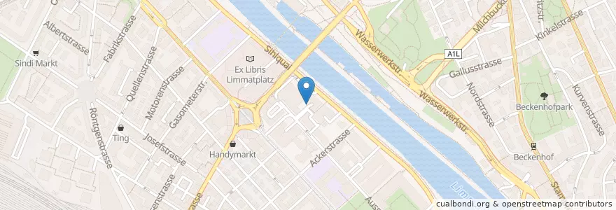 Mapa de ubicacion de Fair-Teiler Sihlquai en Suisse, Zurich, District De Zurich, Zurich.
